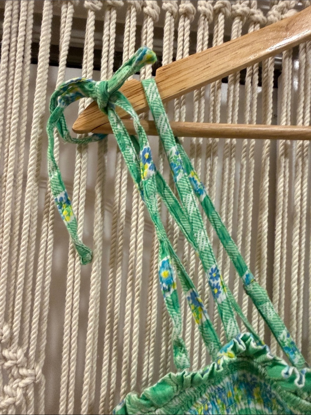 Damson Madder Green Tie-Front Smocked Maxi Dress - Picture 7 of 11